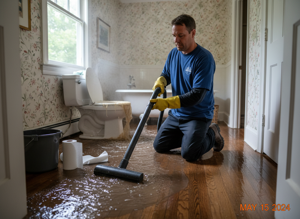 Toilet overflow cleanup in Bryn Mawr